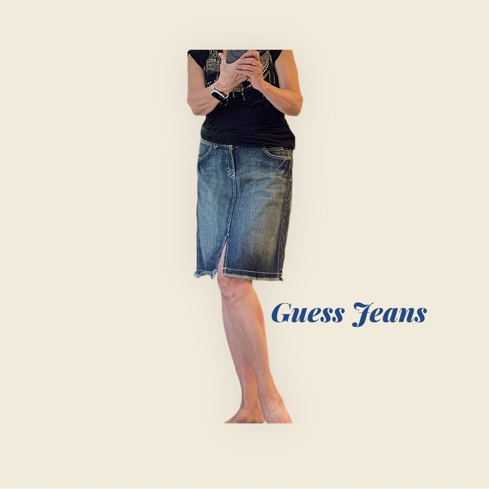 Guess Jeans Skirt Washed Blue